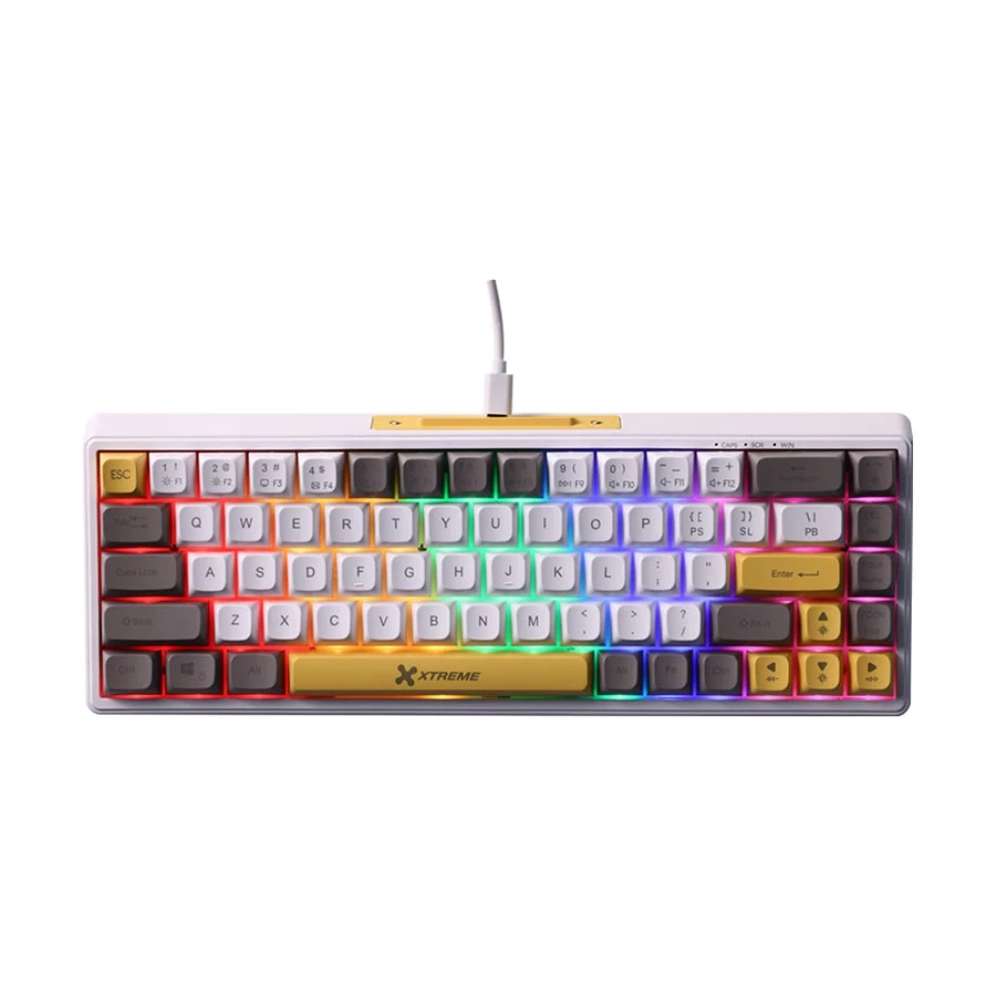 Xtreme KM71G Wired (Blue Switch) White (Yellow+White+Grey) Mechanical Gaming Keyboard