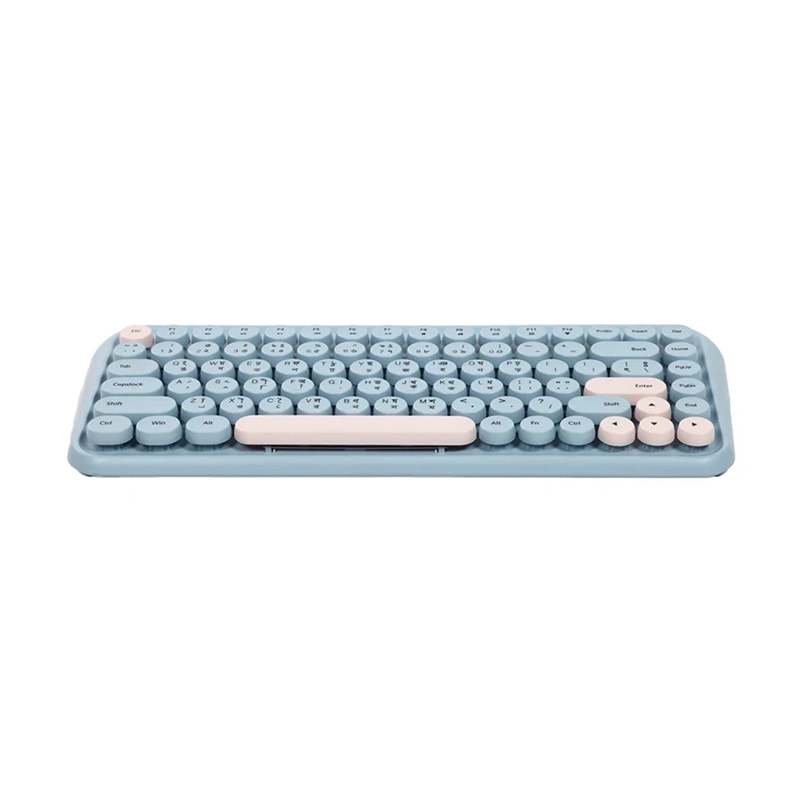 Xtreme K898W Wireless Sky Blue-Light Pink Keyboard with Bangla